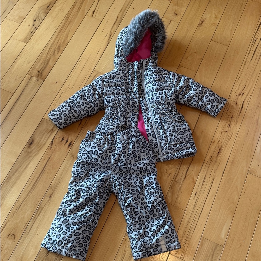 Hanna Andersson Leopard Print Snow coat and pants, sz 80 (18-24 months)